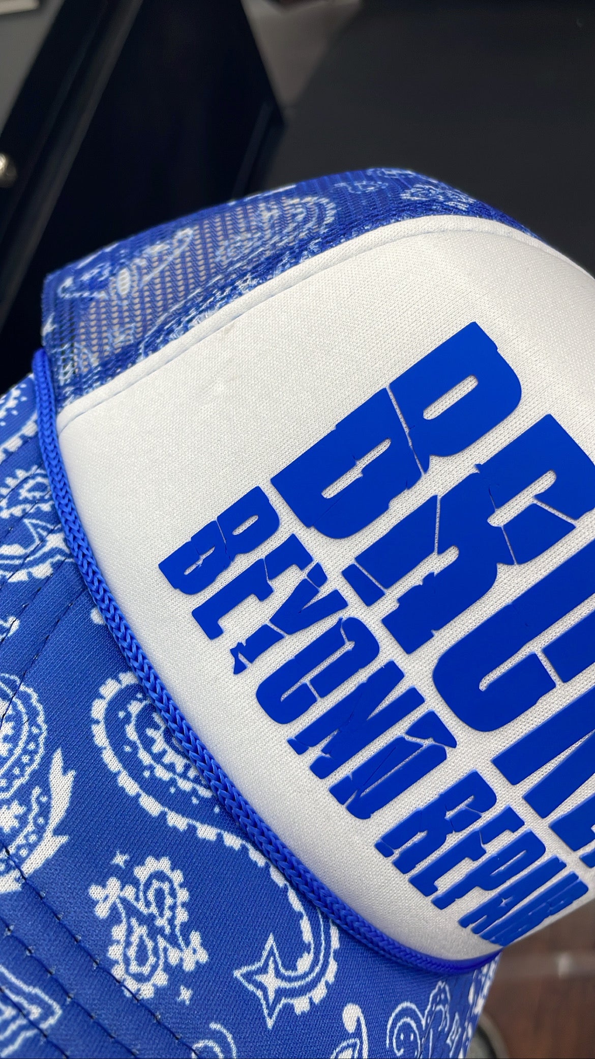 Royal Blue paisley BBR trucker hat