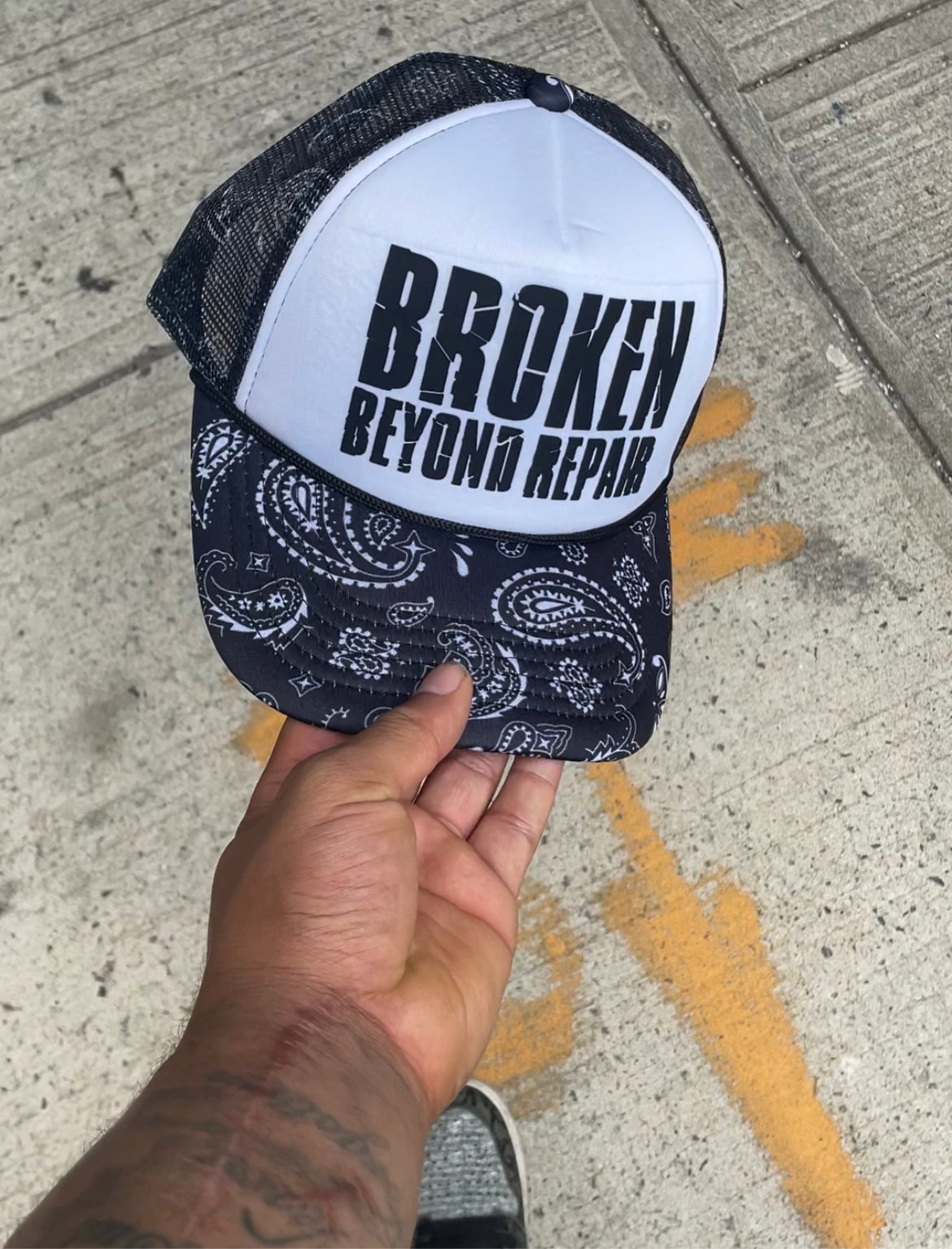 Black Paisley BBR trucker hat
