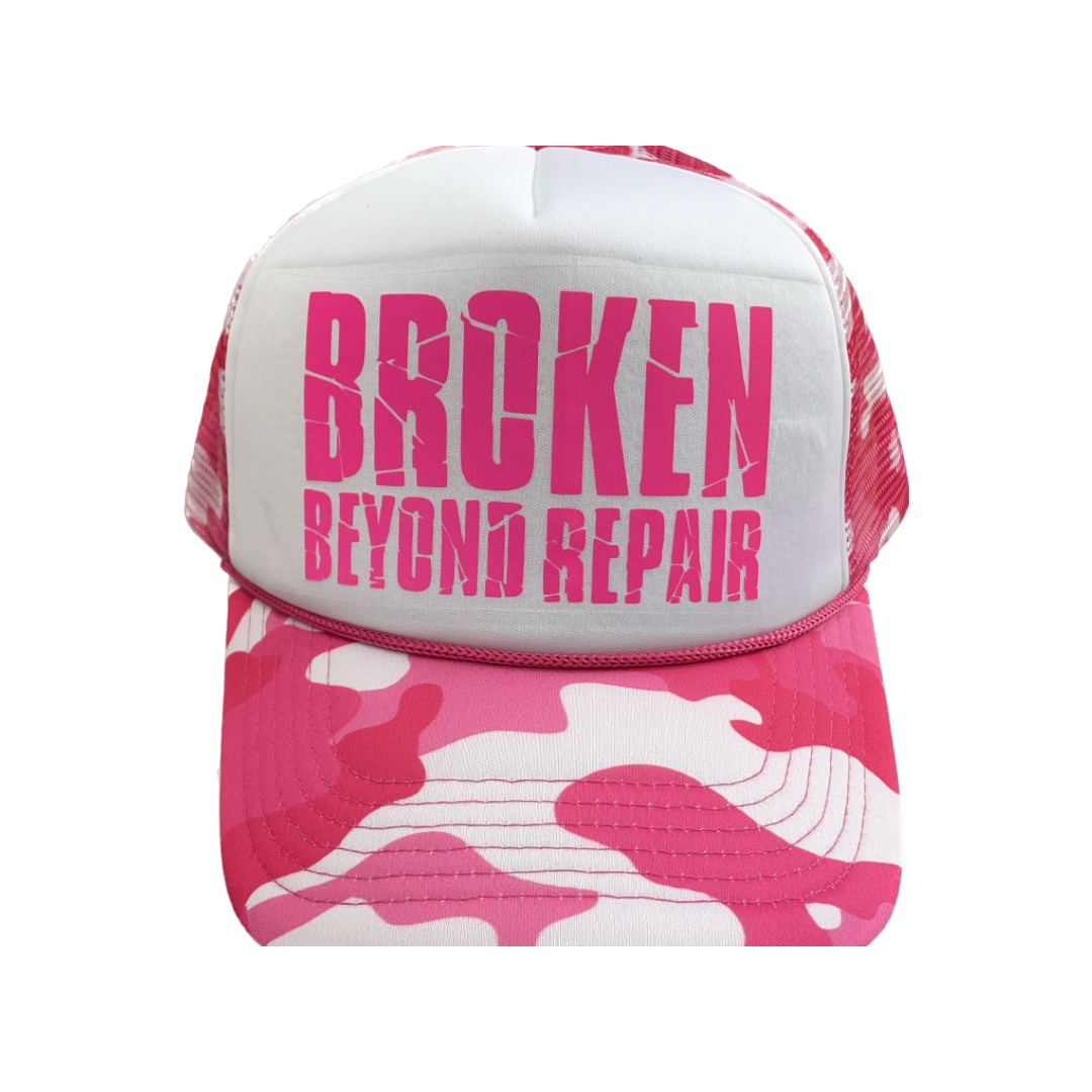 Pink camouflage reflective BBR trucker hat