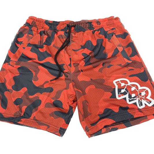 Red camouflage mesh BBR shorts