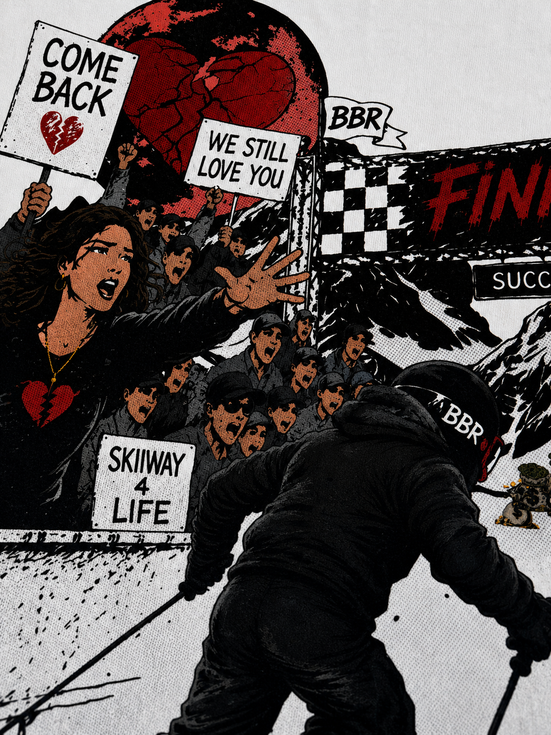 SKIIWAY X BBR — Finish Line Tee (WHITE)