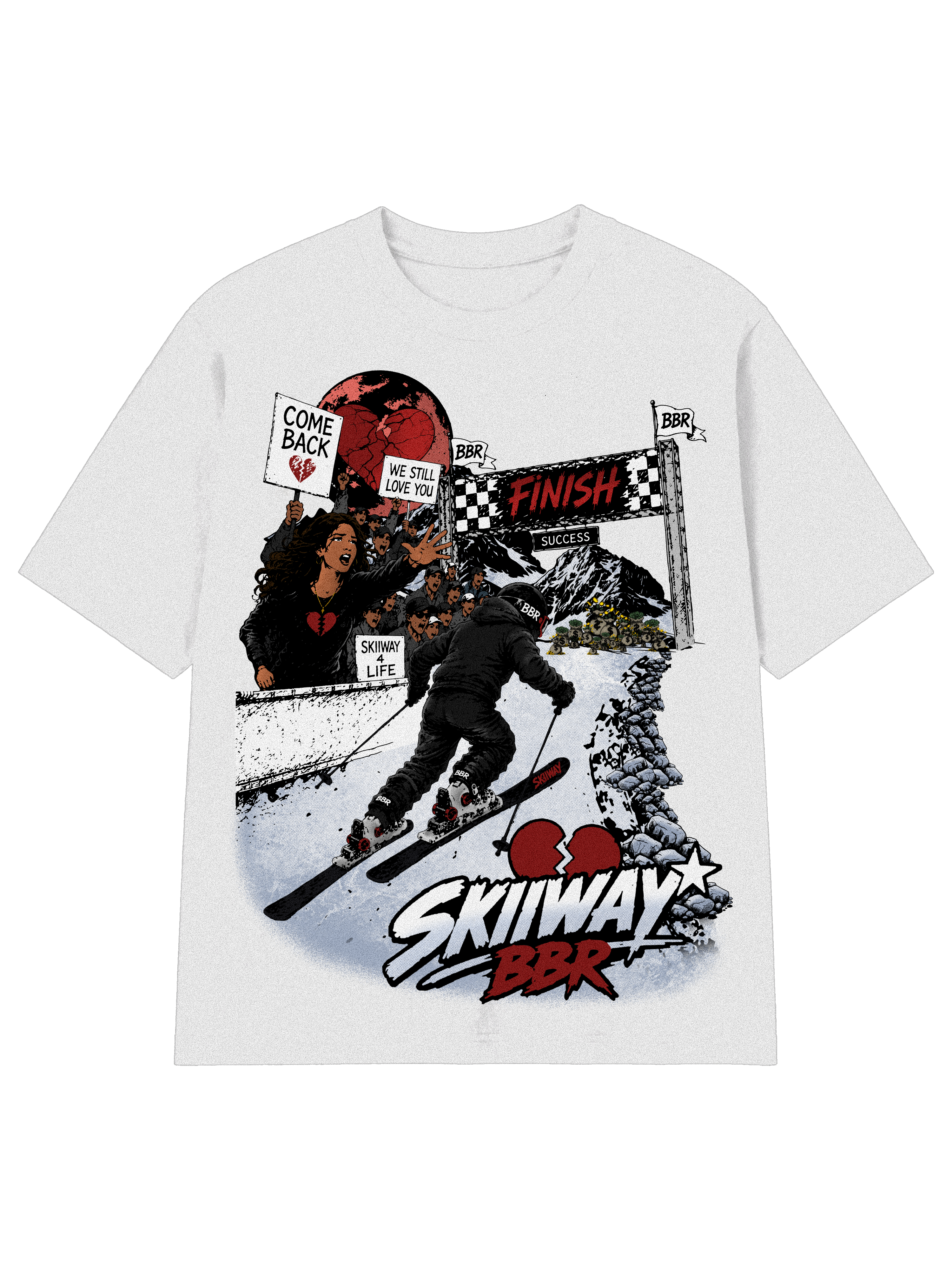 SKIIWAY X BBR — Finish Line Tee (WHITE)