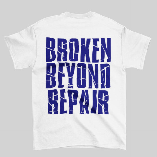 White and navy blue BBR short sleeve T