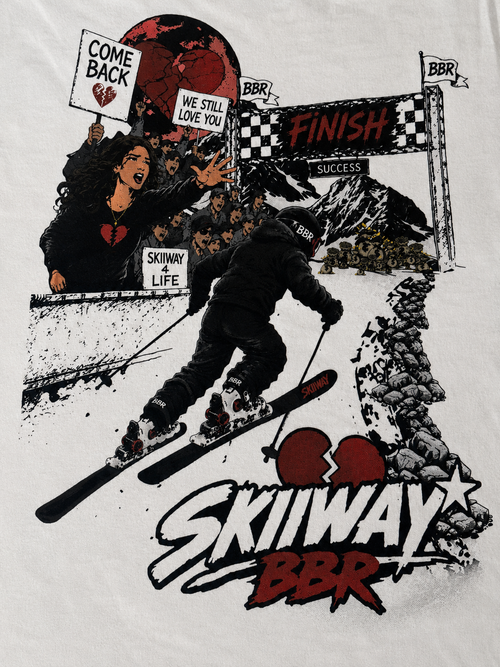 SKIIWAY X BBR — Finish Line Tee (WHITE)