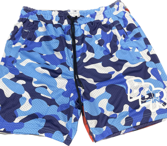 Blue camouflage mesh BBR shorts