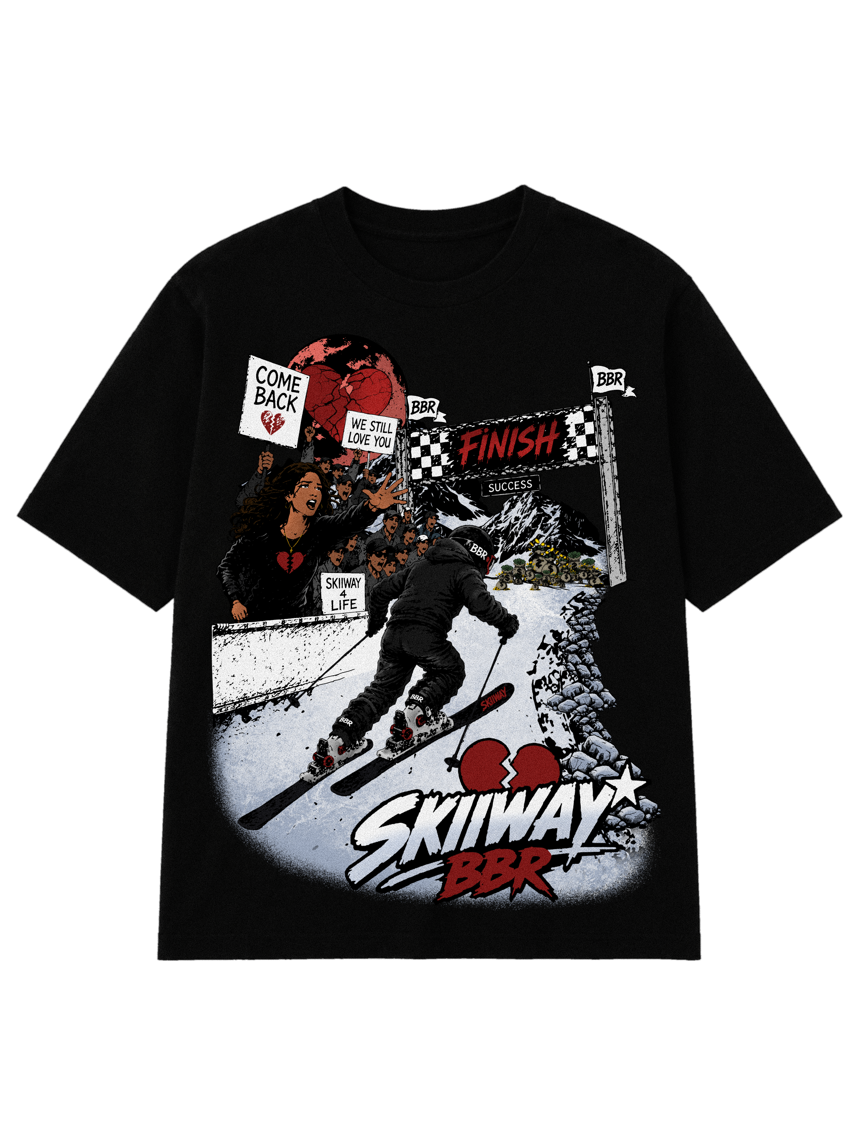 SKIIWAY X BBR — Finish Line Tee (BLACK)