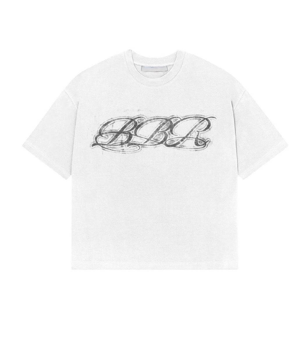 BBR Ghost Script Tee - White