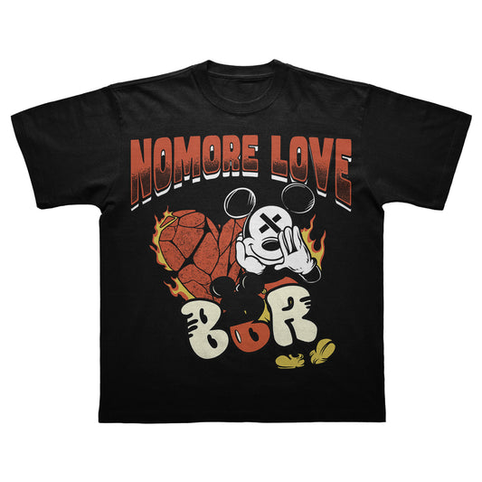Black and Red “Nomore Love” Short Sleeve T-shirt