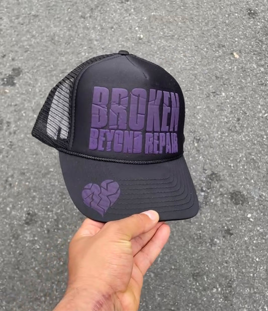 Black and purple BBR trucker hat
